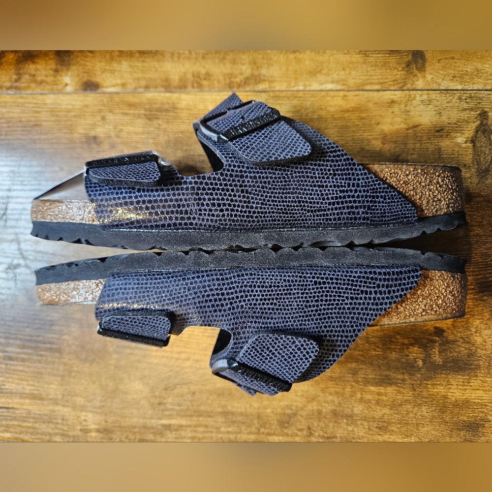 Birkenstock 38 EU 7 US Arizona Magical Metallic Midnight Sandals NEW No Box - Picture 8 of 12